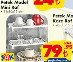 PETEK MODEL MİNİ RAF 14X30X15 CM